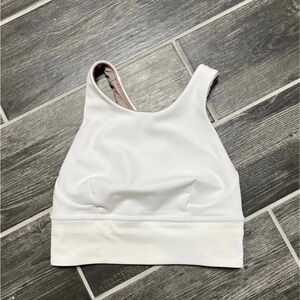 Lululemon white high neck sports bra tank high energy